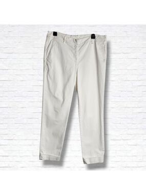 Brunello Cucinelli White Cropped Trouser Pants Size 10 US